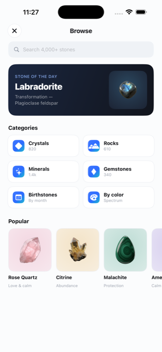 Browse screen
